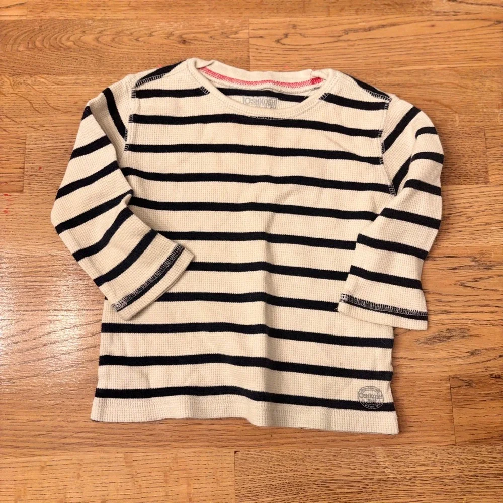 OshKosh B'gosh Baby‎ Boys Striped Thermal Long Sleeve Shirt Size 18 Months